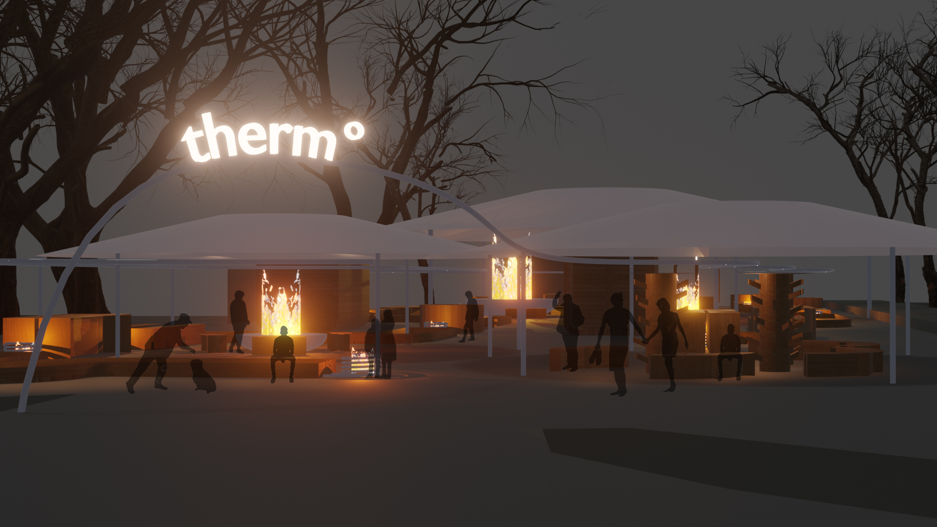 Eingang mit Menschen